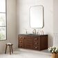 James Martin Vanities Amberly 48" Single Bathroom Vanity in Walnut with 3 cm Charcoal Soapstone Quartz Top and Rectangular Sink, , large