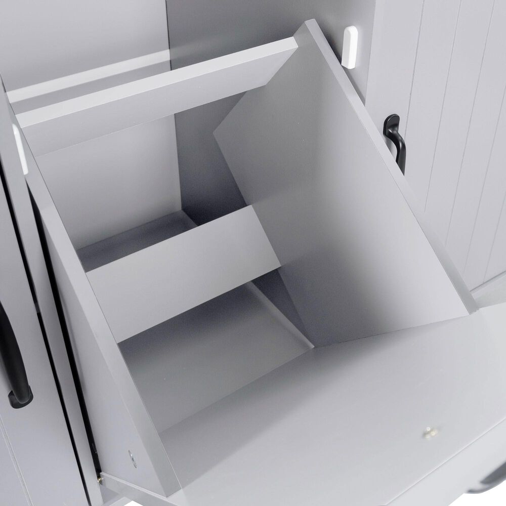 HOMLUX 51" Kitchen Island with Trash Can Storage Cabinet in Grey, , large
