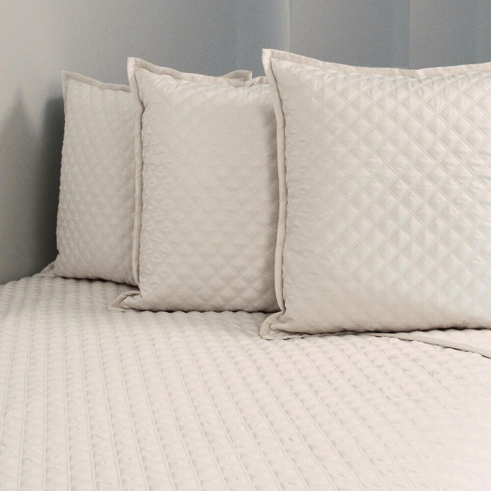 Ann Gish Art of Home 3-Piece Queen Double Diamond Coverlet Set in Ivory, , large