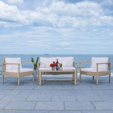 Safavieh Garnen 4-Piece Patio Living Set in Beige/White, , large