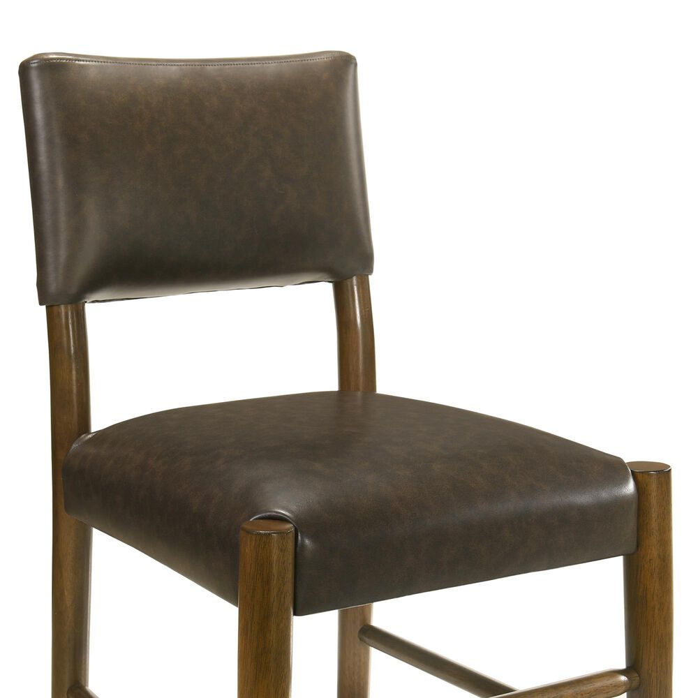 Armen Living Bennet Side Chair with Brown Upholstery in Walnut (Set of 2), , large