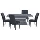 GLOBAL Monaco 5-Piece Rectangular Dining Set in Dark Grey and Silver, , large