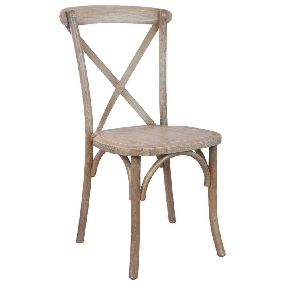 Flash Furniture Advantage XBack Dining Side Chair in Driftwood NFM