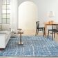 Nourison Luna 8"6" x 11"6" Blue and Silver Area Rug, , large
