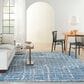 Nourison Luna 8"6" x 11"6" Blue and Silver Area Rug, , large
