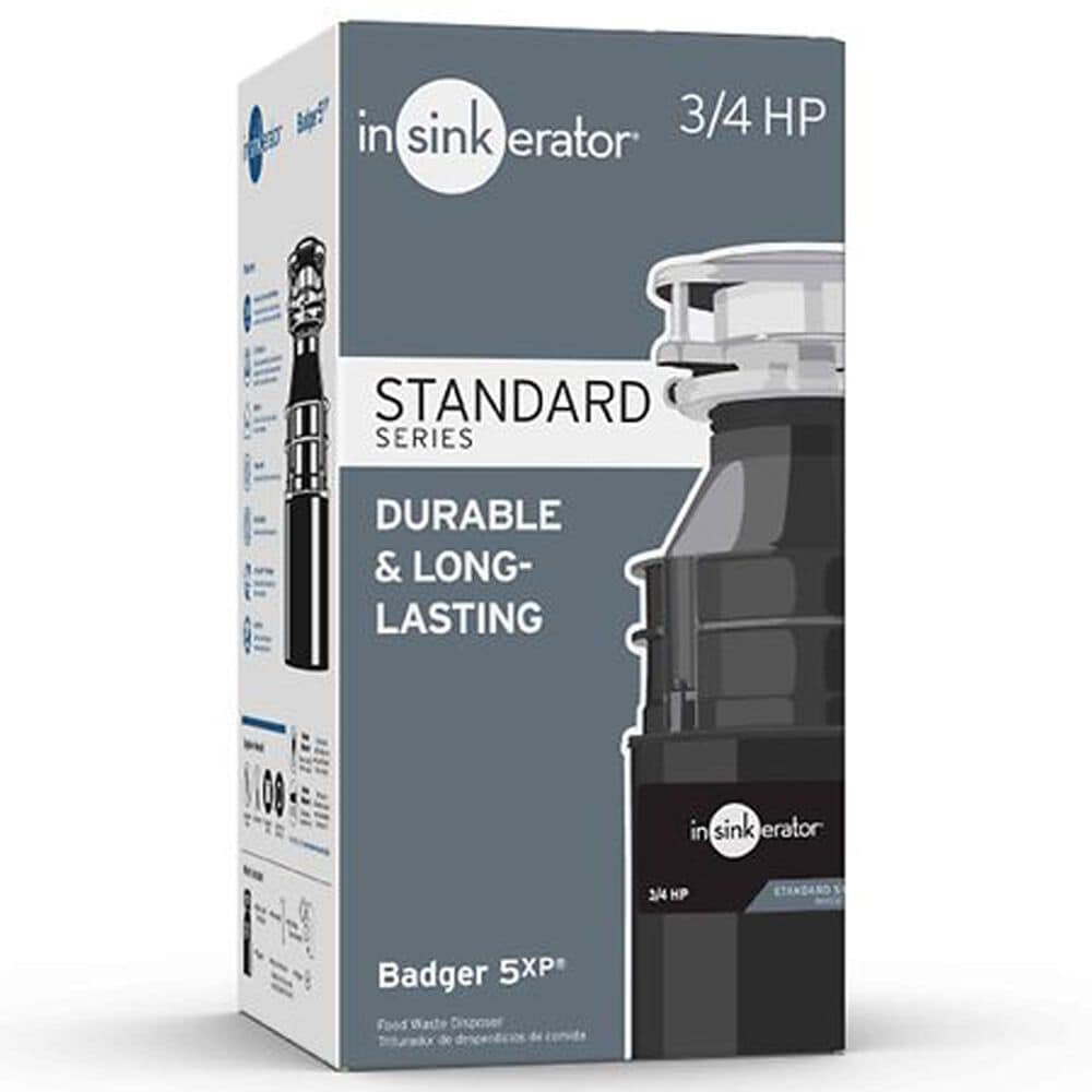 InSinkerator Badger 5XP 3/4 HP Garbage Disposal with Cord in Waterborne Gray Enamel, , large
