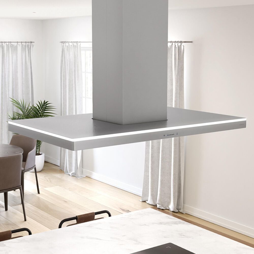 Zephyr Luce 42" Island-Mount Chimney Range Hood in Stainless Steel, , large