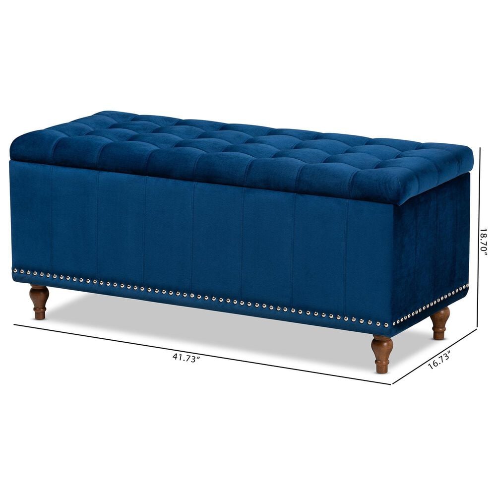 Baxton Studio Kaylee Storage Ottoman Bench in Navy Blue, , large