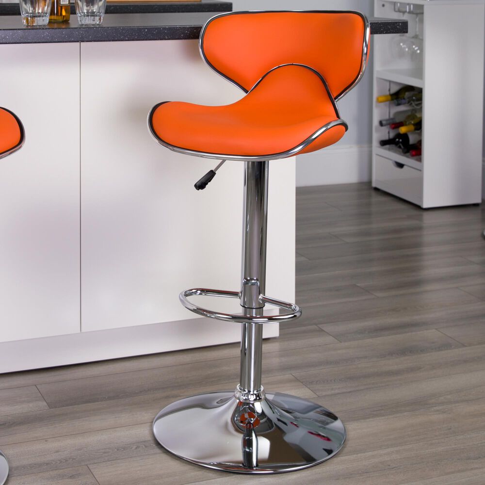Flash Furniture Cozy Adjustable Barstool in Orange, , large