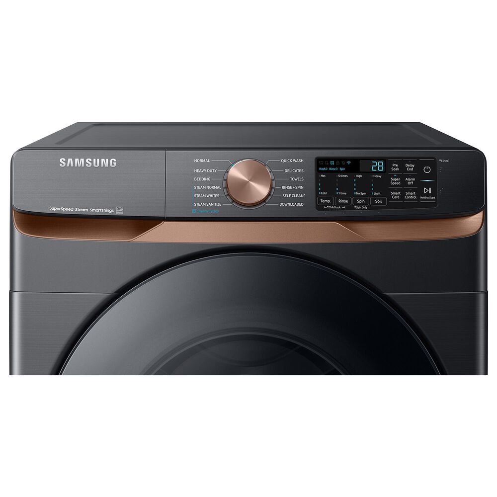 Samsung 5.0 Cu. Ft. Extra Large Capacity Smart Front Load Washer with Super Speed Wash and Steam in Brushed Black, , large