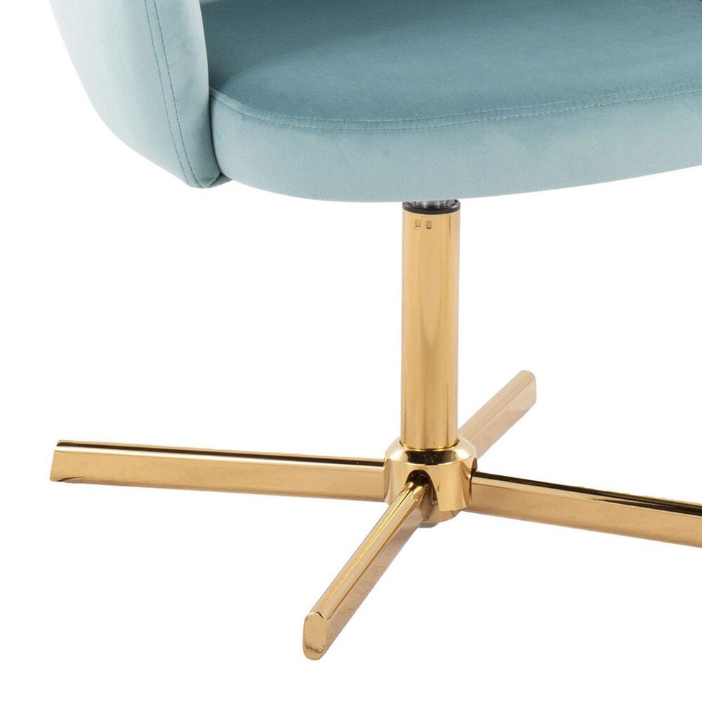 Lumisource Buena Swivel Accent Chair in Light Blue, , large