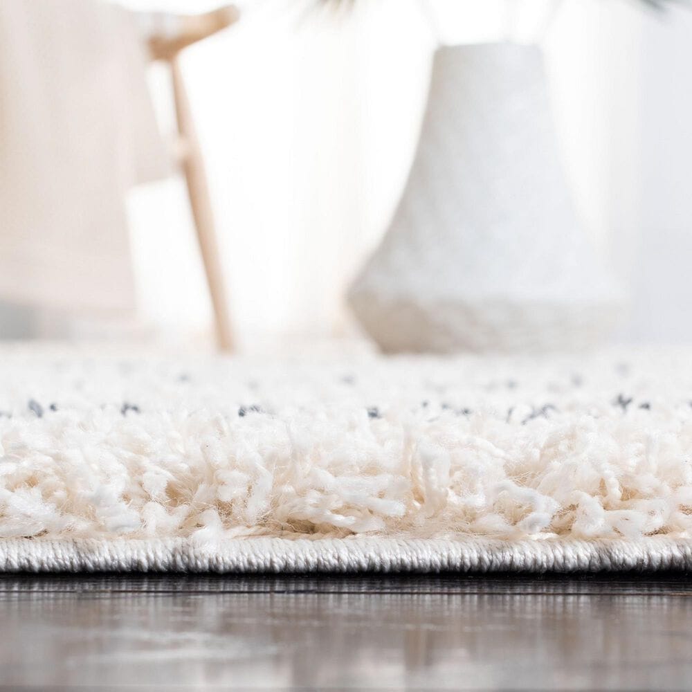 Safavieh Venus Shag VNS604B 2&#39;2&quot; x 14&#39; Ivory and Dark Grey Runner, , large