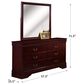 Crown Mark Louis Philip Dresser and Mirror in Cherry, , large