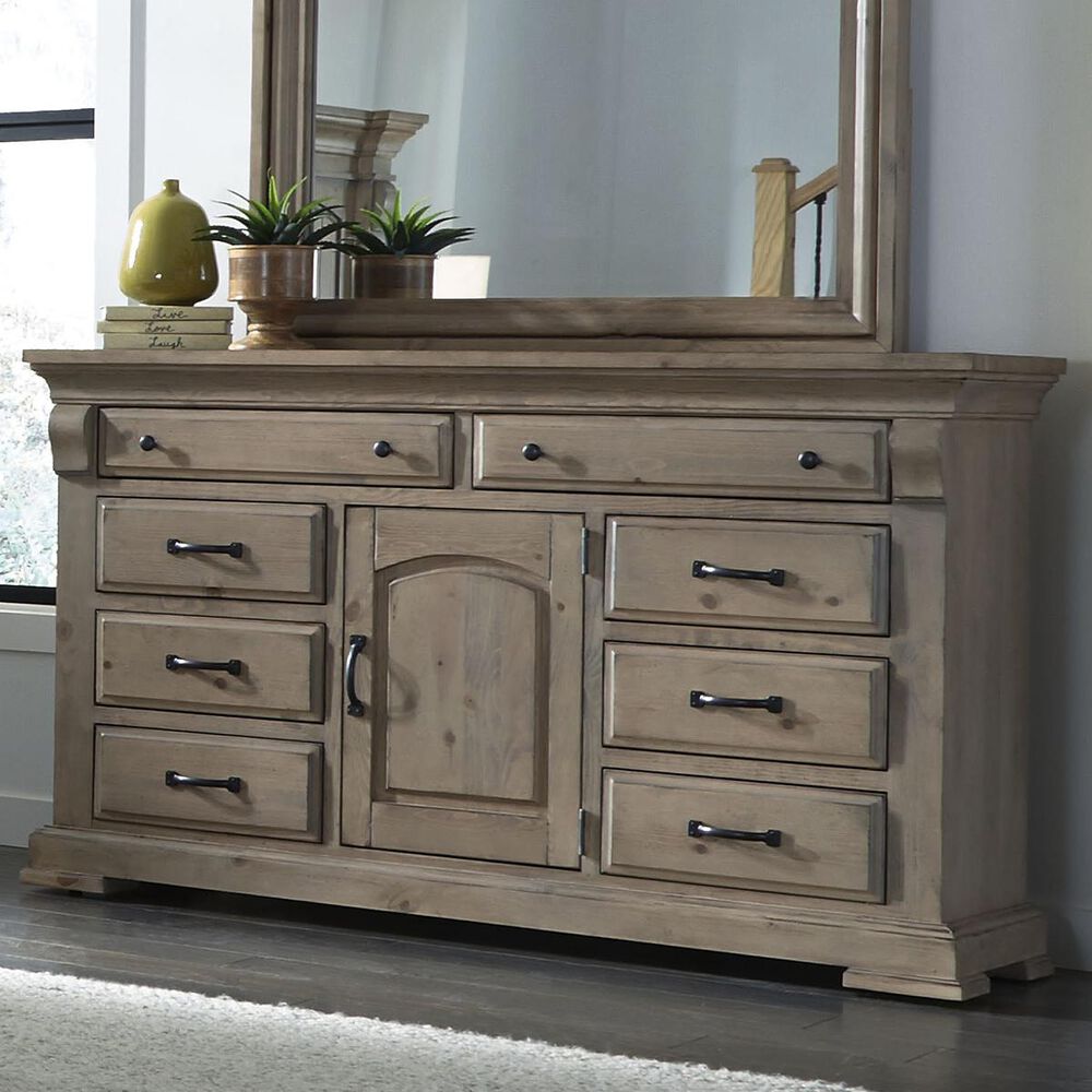 Hickory Point Everly 8 Drawer and 1 Door Dresser in Natural, , large