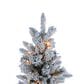 The Gerson Company 9" Pre-Lit Artificial Narrowed Flocked Pencil Pine with White Lights in Green, , large