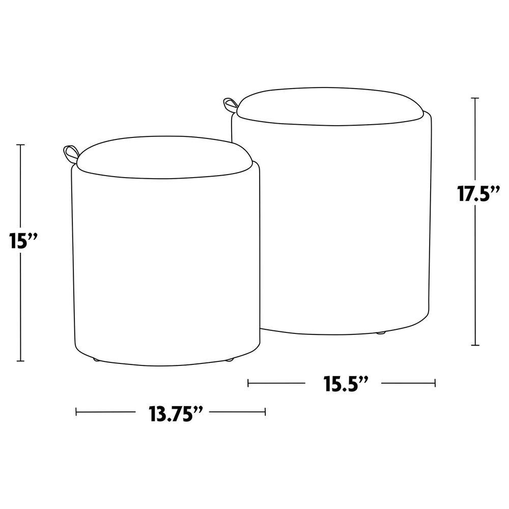 Lumisource Tray 2-Piece Nesting Ottoman Set in Light Brown, , large