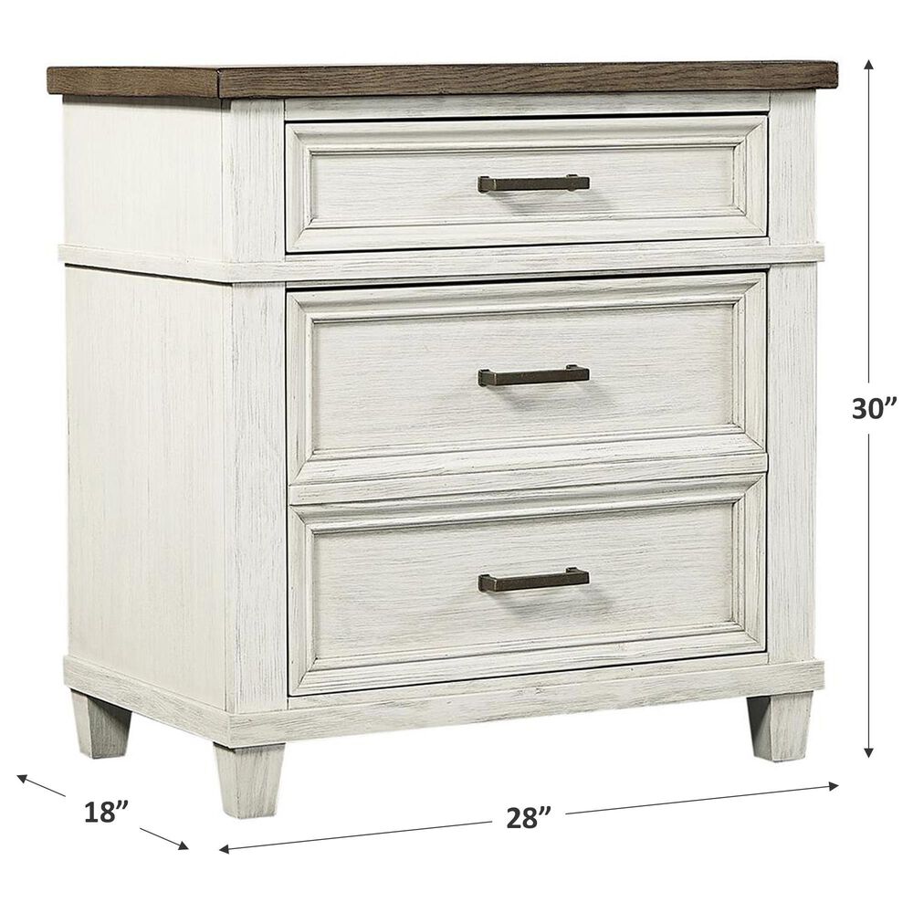 Riva Ridge Caraway 2 Drawer Nightstand in Aged Ivory with AC Outlets, , large