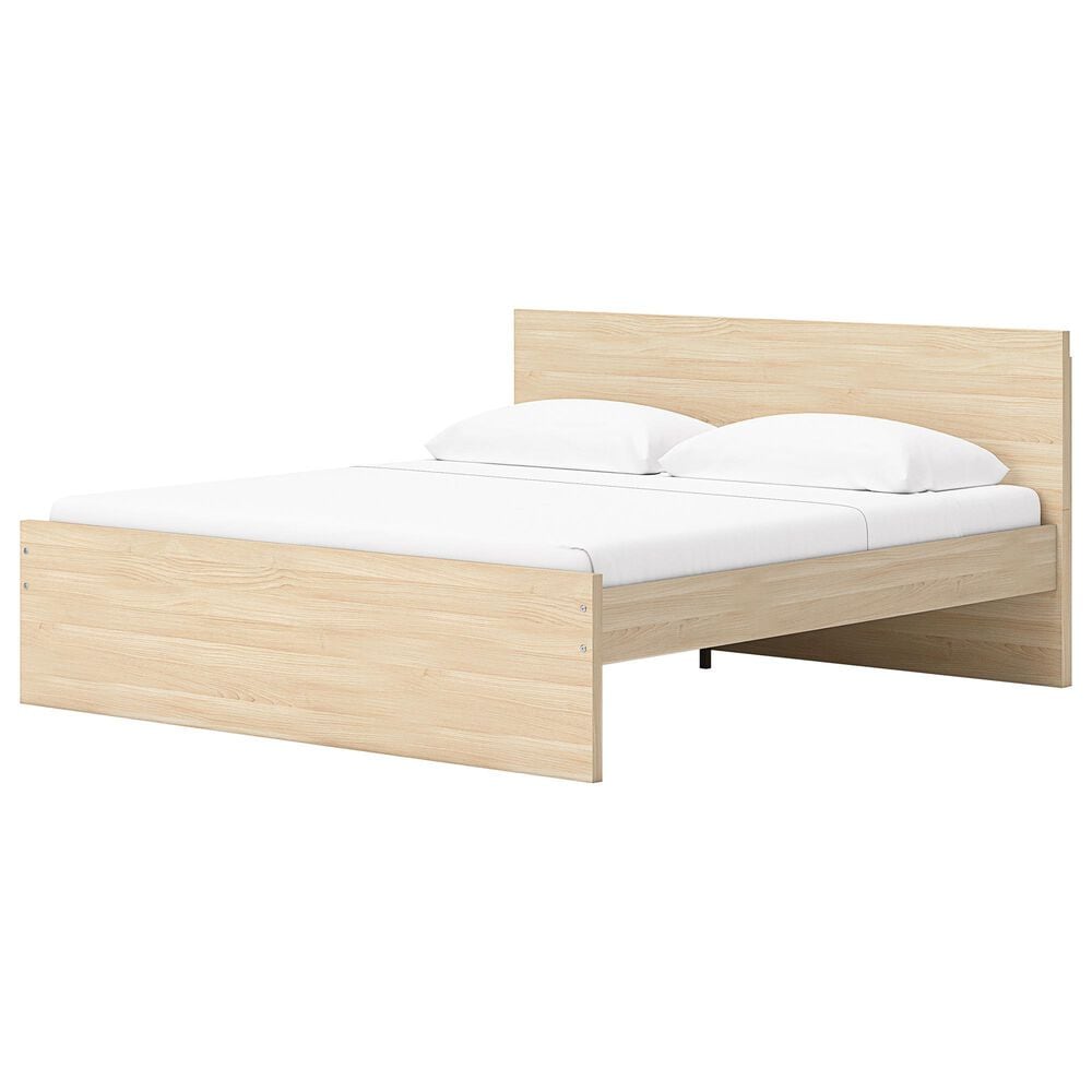 Ashley Onita King Panel Platform Bed with 1 Side Storage in Natural, , large
