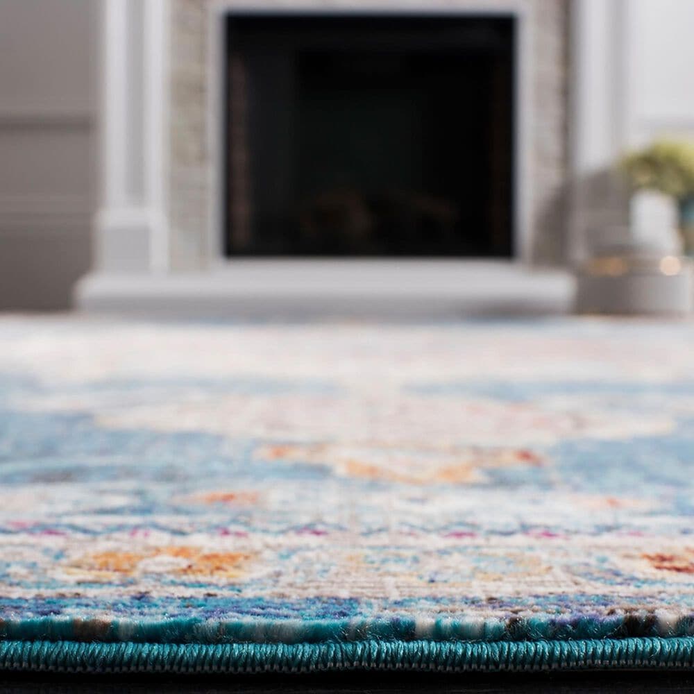 Safavieh Aria ARA103N 2&#39; x 8&#39; Blue and Ivory Runner, , large