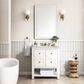 James Martin Vanities Breckenridge 30" Single Bathroom Vanity in Bright White with 3 cm Victorian Silver Quartz Top and Rectangular Sink, , large