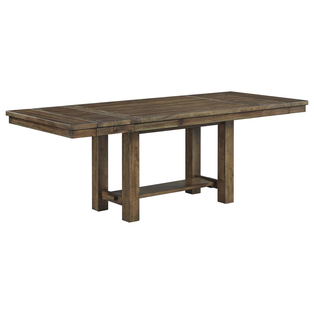 Ashley Moriville Trestle Dining Table and 6 Side Chairs in Grayish Brown, , large