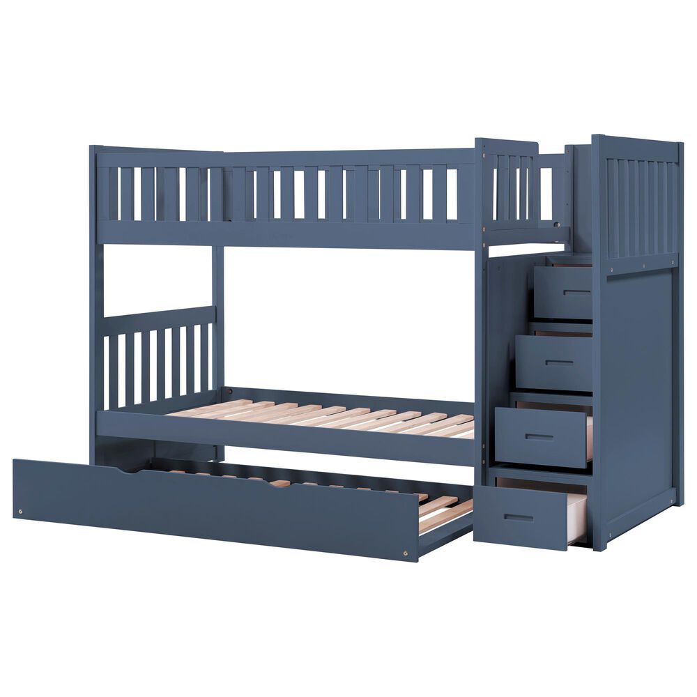 Homelegance Twin/Twin Step Bunk W/ Trundle, , large