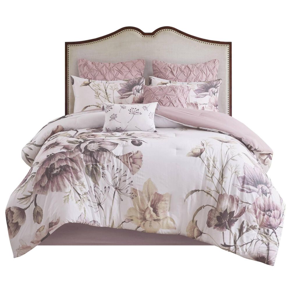 Hampton Park Cassandra 8-Piece Queen Cotton Printed Comforter Set in Blush, , large