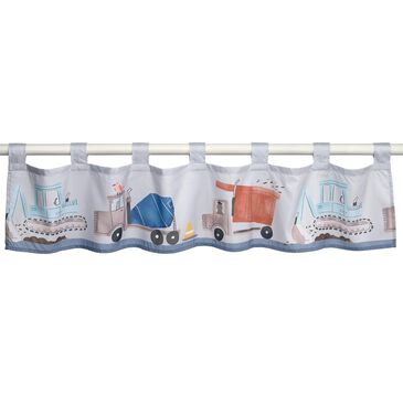 Lambs and Ivy Construction Zone Window Valance in Blue, Yellow, White and Red, , large