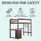 Walker Edison Adyn Twin Loft Bunk Bed with Desk in Walnut, , large