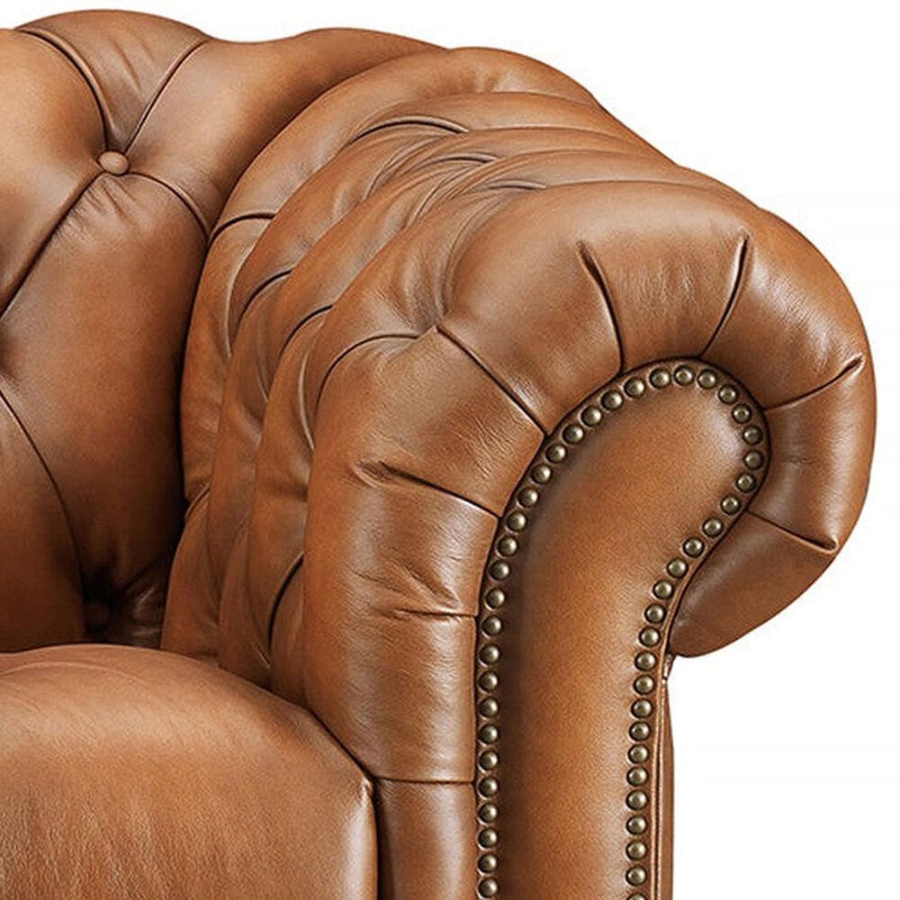 Hydeline York Leather Accent Chair in Saddle (Set of 2), , large