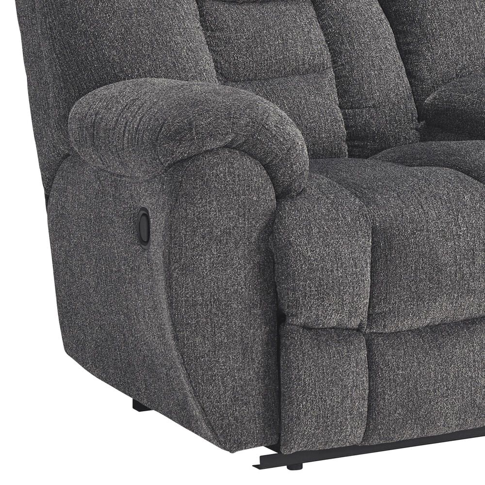 Ashley Foreside Double Reclining Loveseat with Console in Charcoal, , large