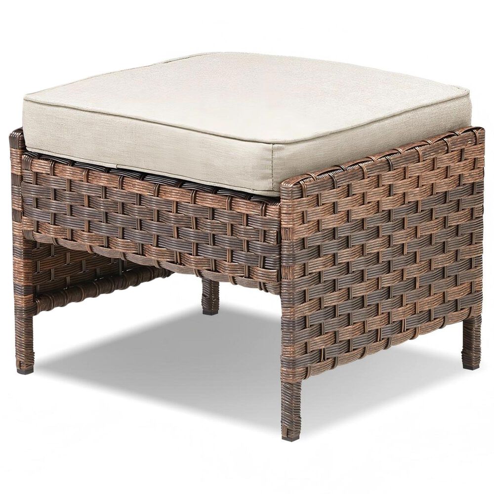 Sunwell Garden 6-Piece Patio Chat Set Two Ottomans in Beige, , large