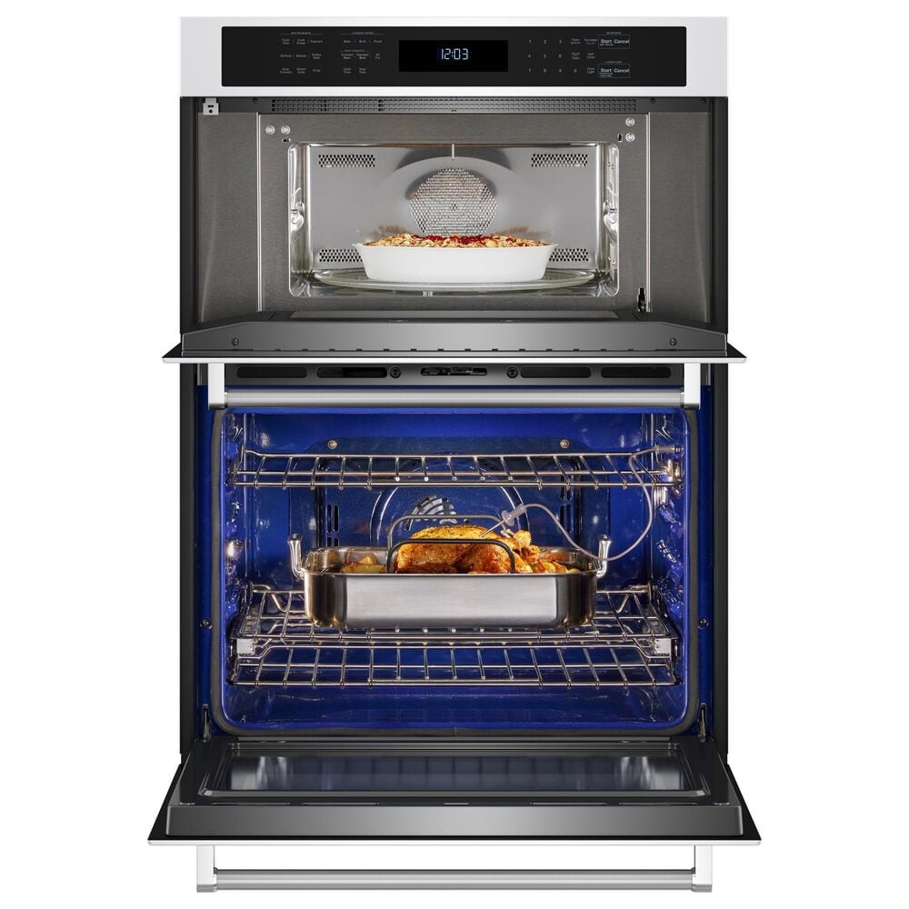 KitchenAid 30&quot; Electric Microwave Wall Oven Combo with Air Fry Mode in White, , large