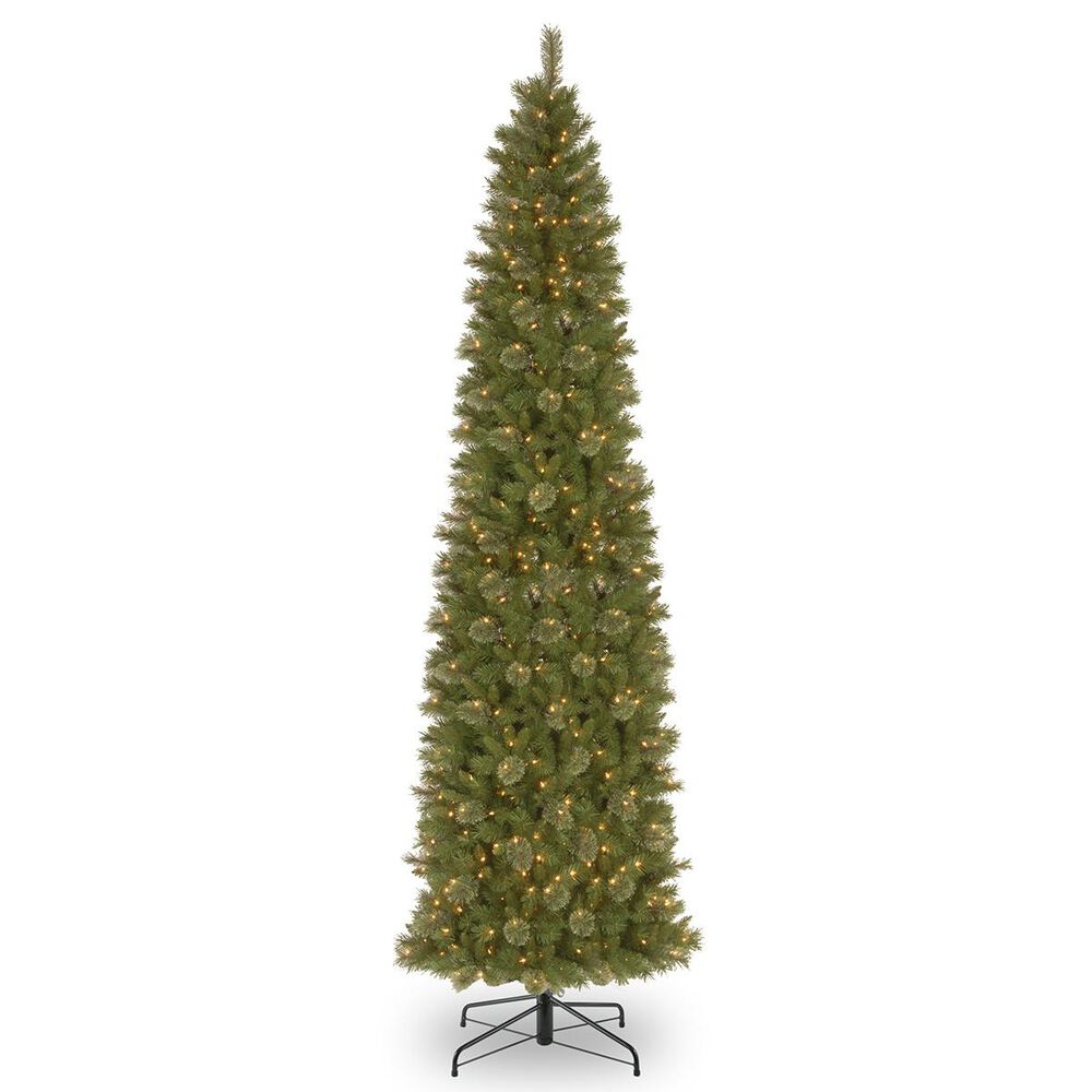 National Tree 12" Tacoma Pine Pencil Slim Tree with 750 White Lights, , large