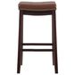 Linon Home Decor Claridge Bar Stool with Cognac Cushion in Dark Brown, , large