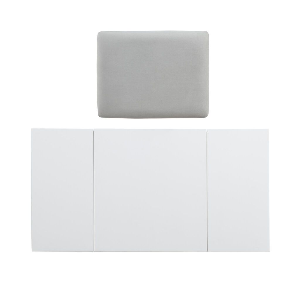 Linon Home Decor Angela Vanity with Stool in White, , large