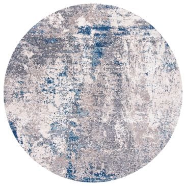 Safavieh Aston ASN718 3" Round Grey and Navy Area Rug, , large