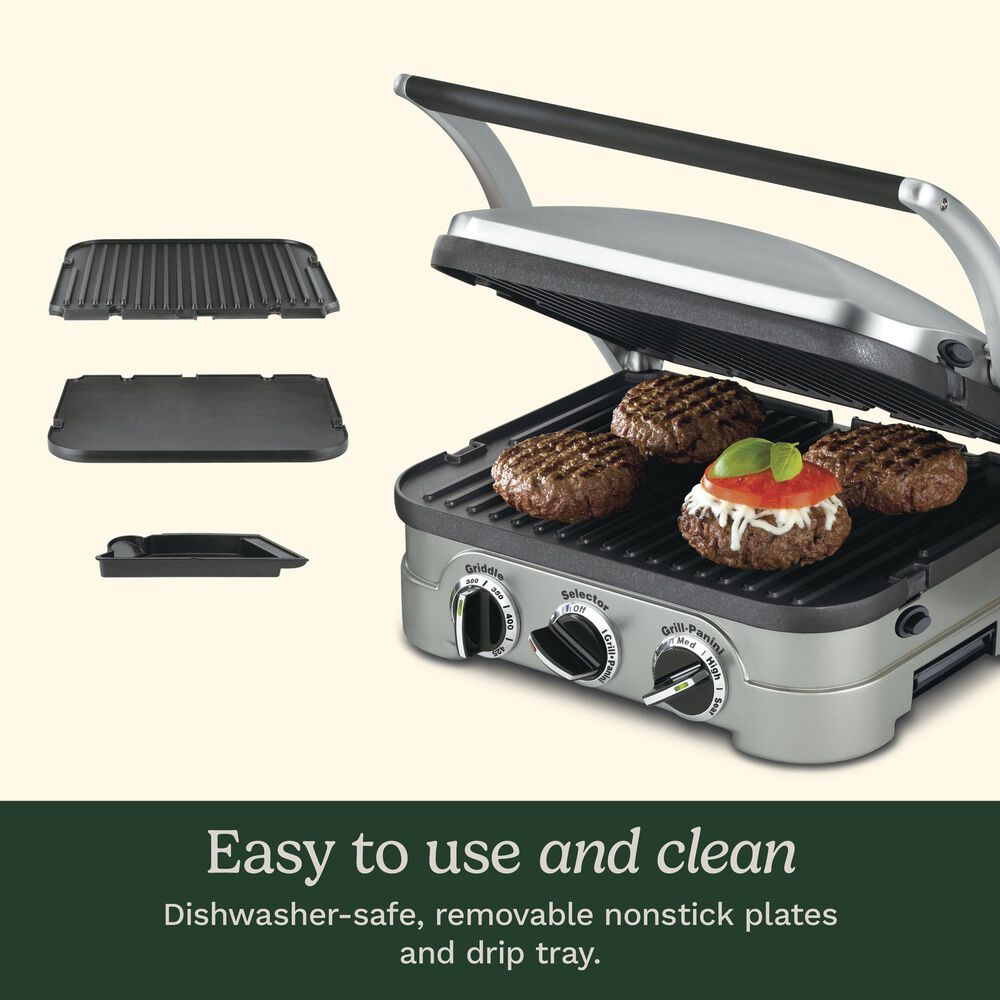Cuisinart Griddler Indoor Grill with Griddle and Panini Press in Stainless Steel, , large