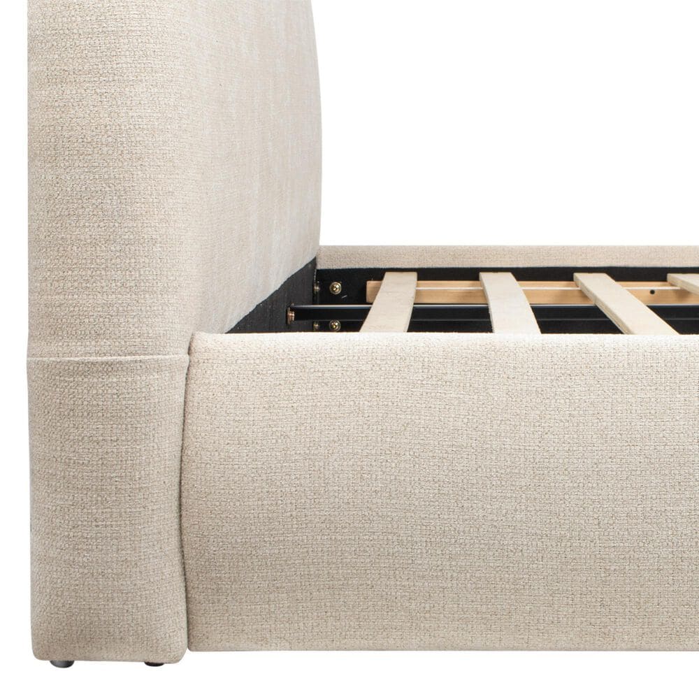 Jennifer Taylor Home Archie Puffy Grounded King Upholstered Platform Bed in Oatmeal Light Beige, , large
