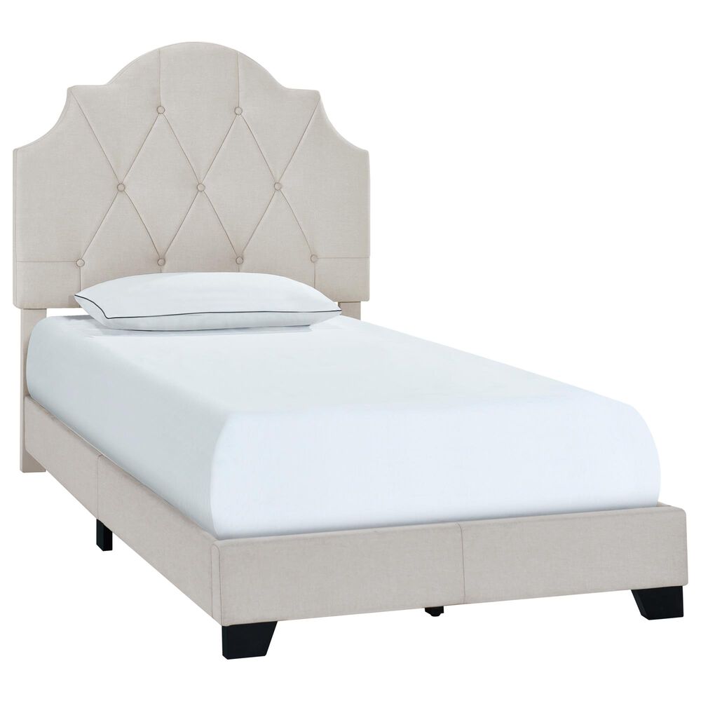 Accentric Approach Twin Upholstered Panel Bed in Light Gray, , large