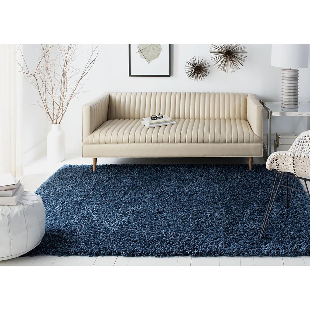 Safavieh August Shag AUG200M 5&#39;3&quot; x 7&#39;6&quot; Navy Area Rug, , large
