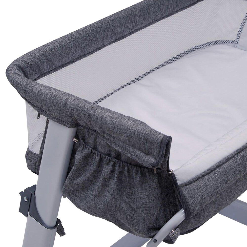 Delta Simmons Kids Dream Bedside Baby Bassinet in Grey Tweed, , large