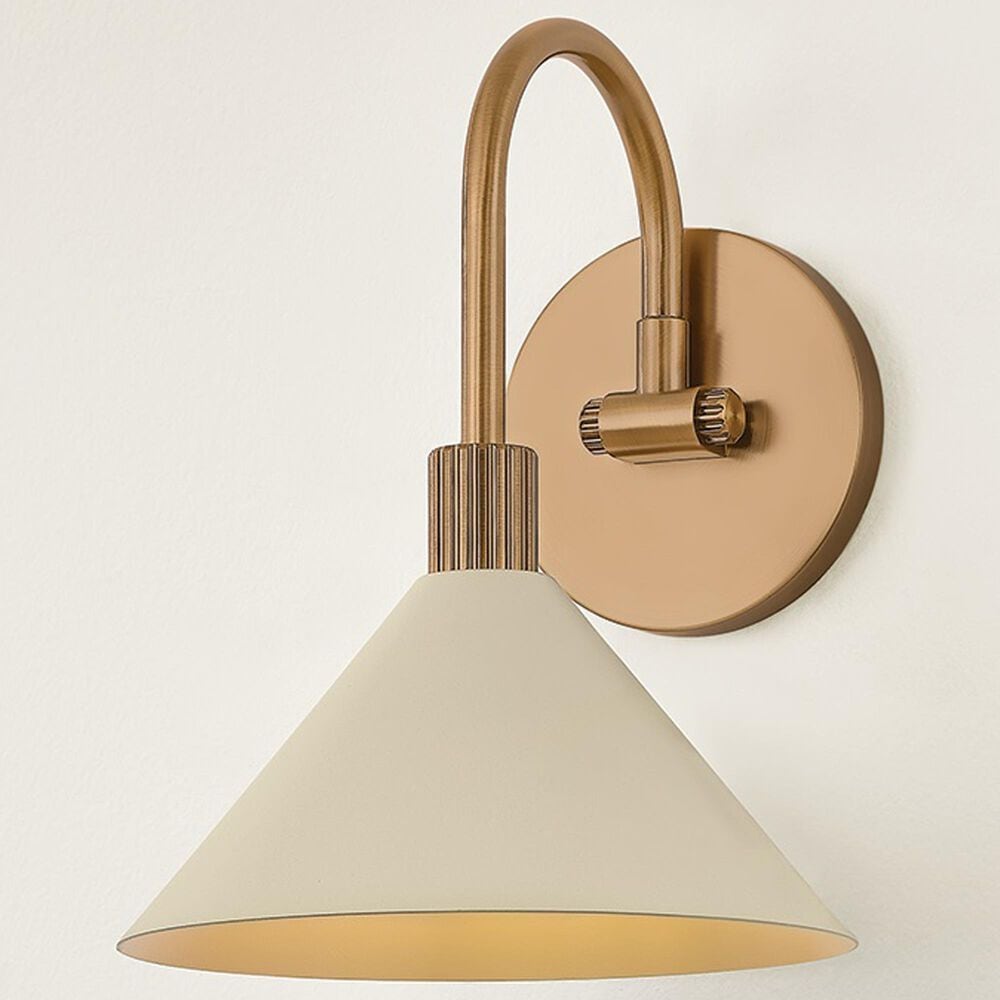 Troy Lighting Jovani 1-Light Bath Vanity in Patina Brass and Soft Sand, , large