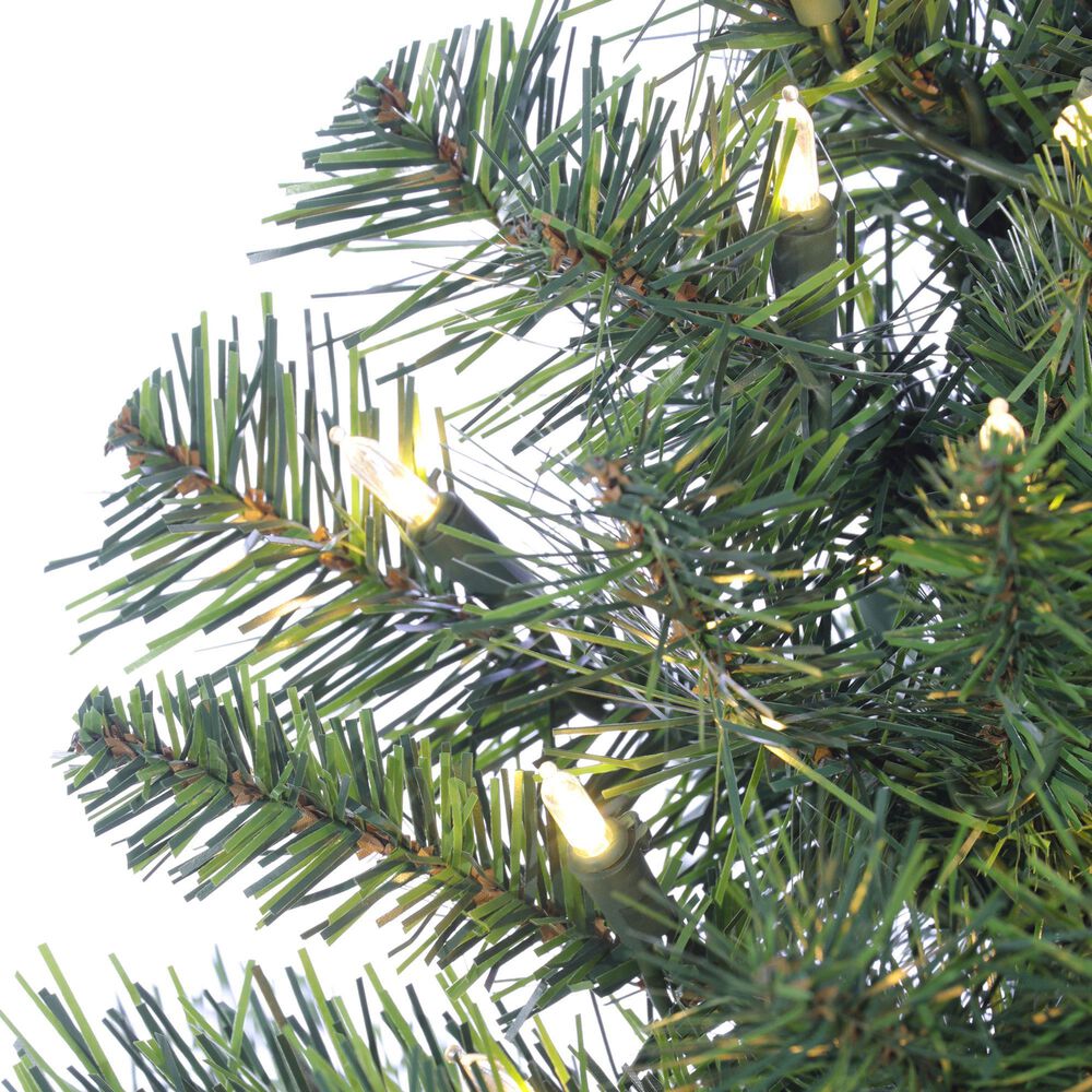The Gerson Company 4&#39; Pop-Up Fir Tree with Warm White LED Lights in Green, , large