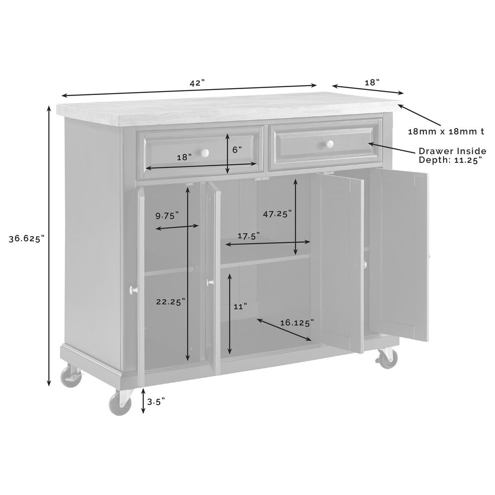 Crosley Furniture Madison Kitchen Island/Cart in Emerald Green NFM