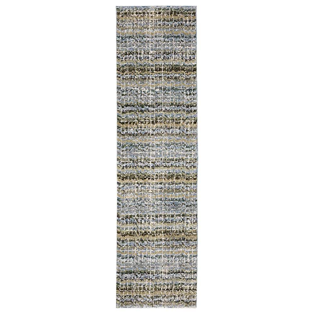 Oriental Weavers Atlas Stripe 747B 2"6" x 12" Blue Runner, , large