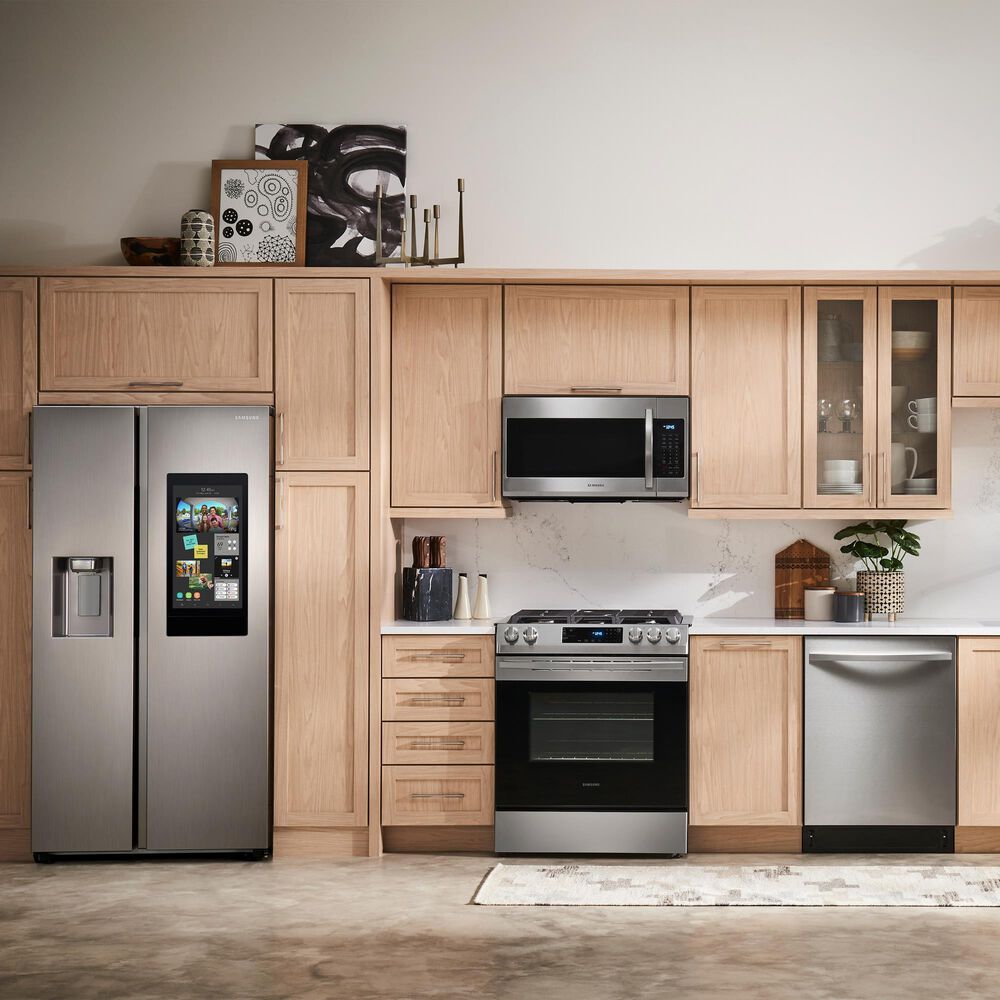Samsung 22 Cu. Ft. Side by Side Refrigerator with Touch Screen Family Hub in Stainless Steel, , large