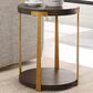 Uttermost Palisade Side Table in Coffee Oak and Antique Gold, , large
