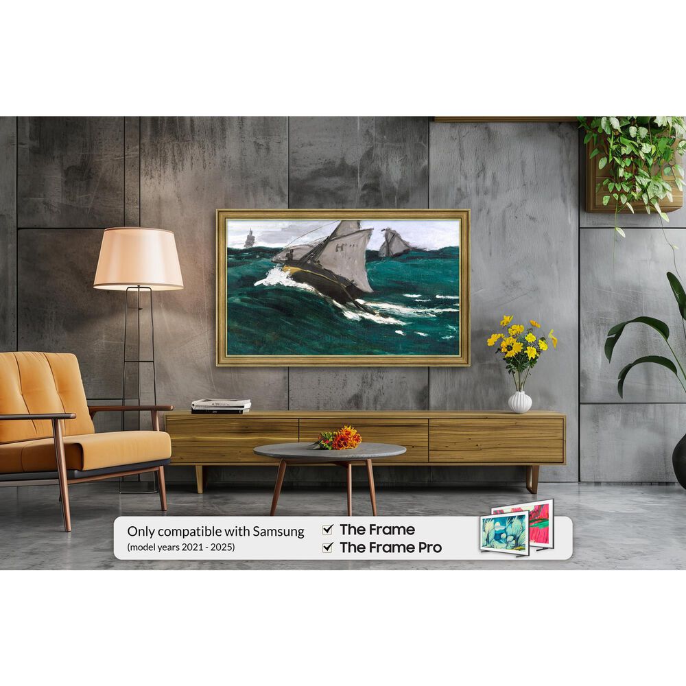 Deco TV Frames Slim 43" Frame Bezel for Samsung the Frame TV in Industrial Brass, , large