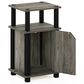 HOMLUX Brahms 3-Tier End Table in French Oak Grey and Black, , large